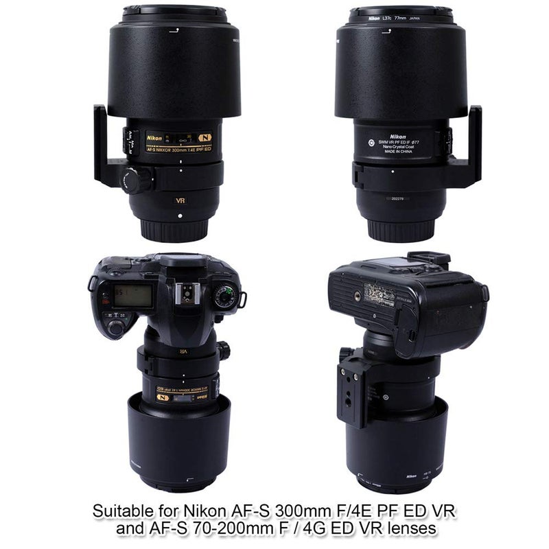 iShoot Lens Collar Support Tripod Mount Ring for Nikon RT-1 Nikkor AF-S 300mm F/4E PF ED VR and AF-S 70-200mm F/4G ED VR-Bottom Quick Release Plate Feature Compatible with ARCA-Swiss 39mm Fit Ball Head - Image 5